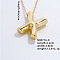 Stainless Steel Party Balloon Letter Pendant Cable Chain Necklaces for Women, Golden, Letter X, 15.75 inch(40cm)