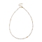 Natural Rutilated Quartz Beaded Necklaces, with Golden Plated Brass Chain Extender and Spring Ring Clasps, Golden, 17.32~17.52 inch(44~44.5cm)
