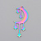 Ion Plating(IP) 201 Stainless Steel Pendants, Laser Cut, Moon with Star, Rainbow Color, 41.5x18x1mm, Hole: 1.8mm