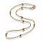 304 Stainless Steel Herringbone Chain Necklaces, with Beads and Lobster Claw Clasps, Golden, 18 inch(45.8cm), 1.2mm