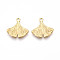 304 Stainless Steel Pendants, Ion Plating(IP), Ginkgo Leaf Charms, Real 18K Gold Plated, 15.5x15.5x1.5mm, Hole: 1.5mm