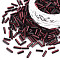 Opaque Colours Two Tone Seed Glass Bugle Beads, Round Hole, Round Bugle, Dark Red, 4~8.5x2mm, Hole: 0.6~0.8mm, about 450g/Pound