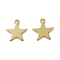 Brass Charms, Star,  Long-Lasting Plated, Real 24K Gold Plated, 8.5x7.5x0.4mm, Hole: 1mm