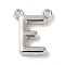 Rack Plating Brass Pendants, Long-Lasting Plated, Lead Free & Cadmium Free, Letter Charms, Platinum, Letter E, 11x9x2mm, Hole: 1mm