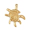 304 Stainless Steel Pendants, Shell Shape Charm, Golden, 37x32x3.5mm, Hole: 1.6mm