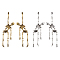 2 Pairs 2 Colors Alloy Skeleton Skull  Dangle Stud Earrings for Halloween, Mixed Color, 78.5mm, Pin: 0.8mm, 1 Pair/color