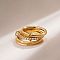 Brass Micro Pave Cubic Zirconia Finger Rings, Stackable Rings, Golden, US Size 8(18.1mm)