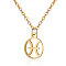 201 Stainless Steel Pendants Necklaces, Flat Round with Constellations, Pisces, 16.3 inch(40cm)x1mm