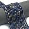 Natural Sodalite Beads Strands, Energy Prism Cut Double Terminated Point Beads, Faceted Bicone, 4x4.5mm, Hole: 0.4mm, about 83pcs/strand, 14.96 inch(38cm)
