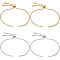 10Pcs 2 Colors Adjustable 304 Stainless Steel Bracelet Making, Slider Bracelets, Fit for Connector Charms, Mixed Color, 9 inch(23cm), 5pcs/color