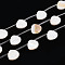 Natural Freshwater Shell Beads Strands, Teardrop, Top Drilled, with Plastic Tube Beads, Seashell Color, 12~12.5x13~13.5x3~3.5mm, Hole: 0.4mm, about 14pcs/strand, 14.17~15.08'''(36~38.3cm)