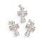 Rack Plating Brass Pendants, Hollow, Cross, Platinum, 26x15.5x6mm, Hole: 4x6mm