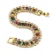Brass Micro Pave Cubic Zirconia Bracelets for Women, Real 18K Gold Plated, 7-5/8 inch(19.5cm)