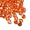 Cubic Zirconia Cabochons, Grade A, Faceted, Diamond, Orange Red, 3x2mm