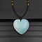 Opalite Pendant Necklaces, Heart, 15.75~23.62 inch(40~60cm)