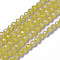 Cubic Zirconia Beads Strands, Faceted, Round, Yellow, 3x2.5~3mm, Hole: 0.3mm, about 114~141pcs/strand, 37cm