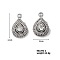 French Style Personality Earrings, European American Trendy Teardrop Rhinestone Stud Earrings, Platinum, 41x26mm