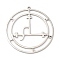 201 Stainless Steel Pendants, Sigil of Lilith Charm, Stainless Steel Color, 47.5x44.5x1.5mm, Hole: 1.8mm