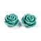 Synthetic Coral Carved Beads, Dyed, Flower, Light Sea Green, 19x13mm, Hole: 1.3mm