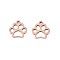 304 Stainless Steel Charms, Dog Paw Prints, Rose Gold, 12.9x11.8x1mm, Hole: 1.3mm