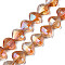 Electroplate Transparent Glass Beads Strands, Faceted, Teardrop, BurlyWood, 10.5x12x6.5mm, Hole: 1mm, about 60pcs/strand, 25.59 inch(65cm)