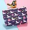 PU Leather Unicorn Coin Purses, Change Zipper Purse Keychain Wallets, Rectangle, Prussian Blue, 10x13x3cm