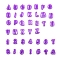 PP Plastic Cookie Cutters, Alphabet Cookies Moulds, DIY Biscuit Baking Tool, Letter A~Z & Number 0~8 & Mark, Purple, 40pcs/set