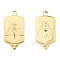 Ion Plating(IP) 201 Stainless Steel Pendants, Rectangle with Bees, Real 18K Gold Plated, 29x14x2mm, Hole: 2.5mm