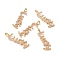 Brass Micro Pave Clear Cubic Zirconia Pendants, Long-Lasting Plated, Lead Free & Cadmium Free & Nickel Free, Lucky Word Shape, Real 18K Gold Plated, 33x10x2mm, Hole: 4x5mm