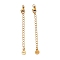 925 Sterling Silver Chain Extenders, with Lobster Claw Clasps & Charms, Flat Round, Antique Golden, 63x2.5mm, Hole: 2.4mm