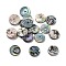 Natural Paua Shell Pendants, Round Charms, Round, 7.5x1mm, Hole: 1.2mm