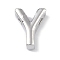 Brass Pendants, Cadmium Free & Nickel Free & Lead Free, Letter Charms, Platinum, Letter Y, 8x6.5x3mm, Hole: 1.5mm
