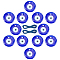 Handmade Evil Eye Lampwork Pendants, with Nylon Cord, Dark Blue, 40x7.5mm, Hole: 4.5mm, 12pcs