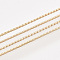Brass Serpentine Chains, Unwelded, Cadmium Free & Nickel Free & Lead Free, with Spool, Light Gold, 1mm, about 288.71 Feet(88m)/roll