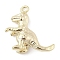 Brass Pendants, Cadmium Free & Nickel Free & Lead Free, Animals Charms, Real 18K Gold Plated, Dinosaur, 17x17.5x6.5mm, Hole: 1.2mm