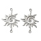 304 Stainless Steel Connector Charms, Spiral Sun Links, Non-Tarnish, Stainless Steel Color, 34.5x25x2mm, Hole: 2.2mm