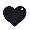 Spray Painted Alloy Pendants, Cadmium Free & Nickel Free & Lead Free, Heart, Black, 21x22x1mm, Hole: 2mm