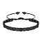 Synthetic Hematite Braided Bead Braeclet, Square, 6.30~12.60 inch(16~32cm)