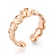 Oval Brass Cuff Ring Settings, for Half Drilled Beads, Cadmium Free & Nickel Free & Lead Free, Real 18K Gold Plated, Pin: 0.9mm, 7mm, Adjustable