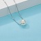 Elegant Stainless Steel 10mm Round Shell Pearl Bead Pendant Necklaces for Daily Wear, White, Stainless Steel Color, 17.72 inch(45cm)