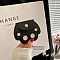 DIY Paw Print Clutch Bag Making Kits, Including PU Fabric, Needle and Wire, Black, 8.5x10x1cm