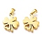 Ion Plating(IP) 304 Stainless Steel Pendants, with Crystal Rhinestone, Manual Polishing, Clover, Golden, 22.5x18x3mm, Hole: 6.5x3mm