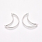 304 Stainless Steel Linking Rings, for Jewelry Making, Moon, Stainless Steel Color, 20.5x14x0.8mm, Inner Diameter: 19x6.5mm
