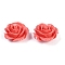 Synthetic Coral Carved Beads, Dyed, Flower, Salmon, 25x14mm, Hole: 1.3mm