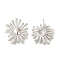 Rack Plating Flower Brass Stud Earrings, Long-Lasting Plated, Lead Free & Cadmium Free, Platinum, 36x28mm