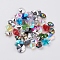 Glass Pendants, AB Color, Mixed Shapes, Mixed Color, 10~16x10~16x6~8mm, Hole: 0.5~2mm, about 500pcs/500g