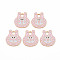 Alloy Enamel Pendants, Cadmium Free & Nickel Free & Lead Free, Light Gold, Rabbit, Pink, 18x16.5x1.5mm, Hole: 3mm