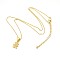 Human/Girl Real 18K Gold Plated Plated Alloy Micro Pave Cubic Zirconia Pendant Necklaces, with Brass Chains, Clear, 16.1 inch