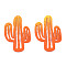 Spray Painted Iron Pendants, Cactus, Dark Orange, 49x33x3mm, Hole: 1.2mm