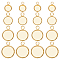 80Pcs 4 Styles 304 Stainless Steel Pendant Cabochon Settings, Plain Edge Bezel Cups, Flat Round, Real 18K Gold Plated, Tray: 6~12mm; 10~17.5x8~14x1.5~2mm, 20Pcs/style